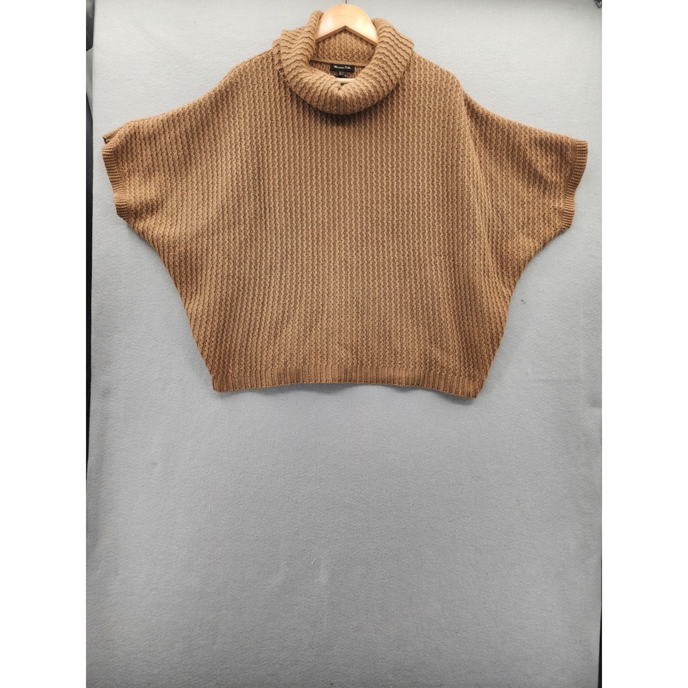 Massimo Dutti Italian Yarn Wool Cashmere Cowl Neck Poncho Sweater‎ Brown Medium - Picture 7 of 15